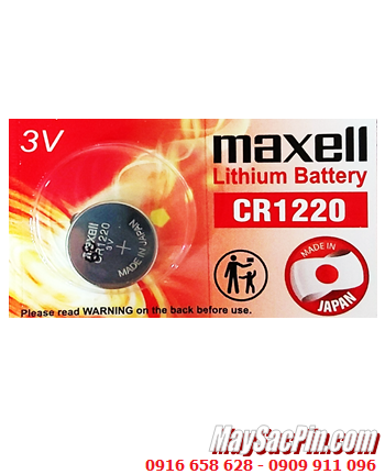 Maxell CR1220; Pin 3v Lithium Maxell CR1220 chính hãng, Cells in Japan (MẪU MỚI)